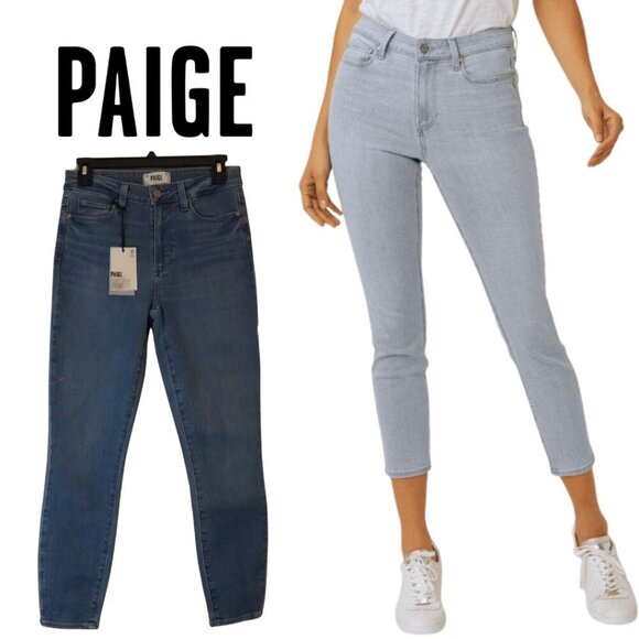NWT, Paige, Hoxton Crop, Skinny Cropped Jeans, Marissa, Blue, Medium Wash - Picture 1 of 9